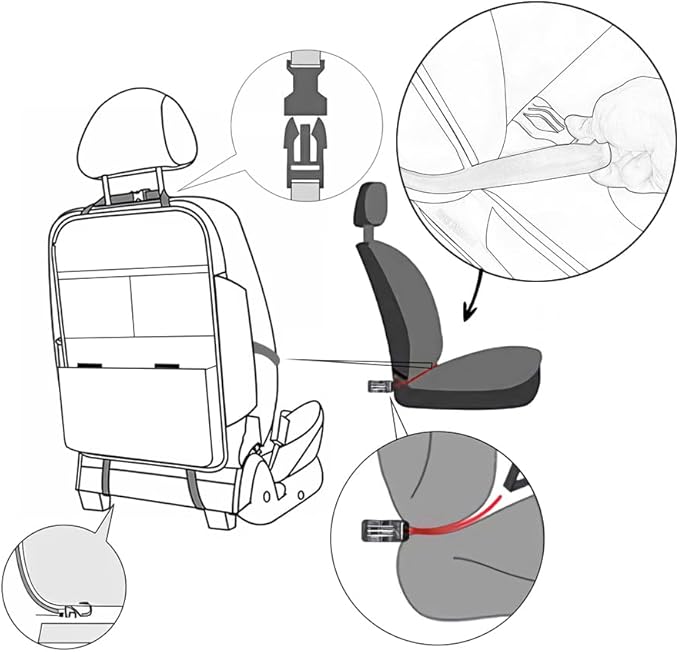 Seat Back Protector,Preventing the Impact of Children Stepping on the Seat Backrest,Beautiful appearance and easy to clean,black (Brown-2 psc)