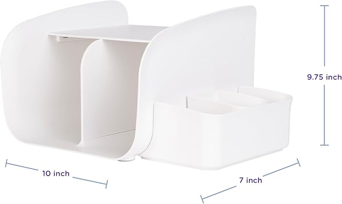 Ubbi Tabletop Diaper Caddy, Diaper Storage, Caddy Organizer, Stores Baby Diapers, Wipes & Baby Accessories, White