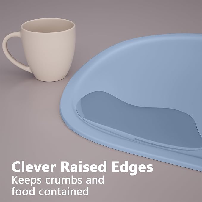 Cuddle Campus Set of 3 Silicone Placemats with Raised Edges for Kids,Toddlers,Babies, Non-Slip Dinning Table Mat, Baby Eating Mat, Food Mat Set 1