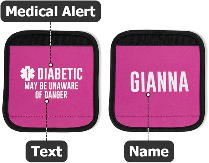 callie Medical ID on Seatbelt Covers -Autism Seatbelt Cover for Kid in Car Seats, Custom Set of 2 Multicolor Emergency Alert Carseat Straps with Name and Text Set, Gift for Allergy Autism Kids Family