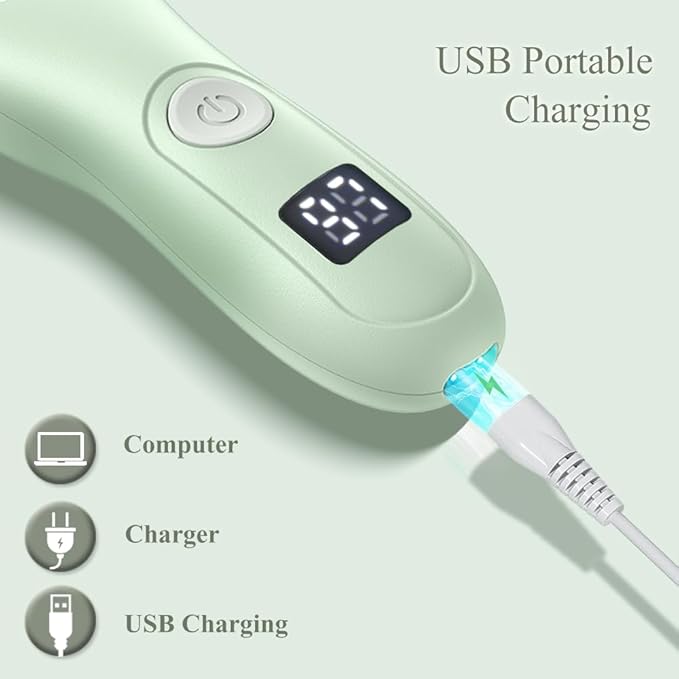 Baby Hair Clippers, Quiet Professional Hair Clippers for Kids, Hair Cutting Kits with LCD Display, Safe Ceramic Blades, Waterproof Rechargeable Trimmer for Autism Children and Infants