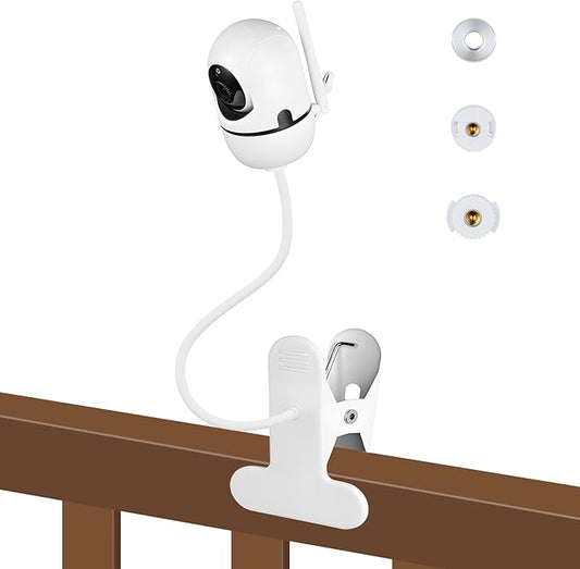 Baby Monitor Mount Compatible with HelloBaby HB65/ HB40/ HB6550/ HB66/ HB6339/ HB6550 Pro, ANMEATE SM935E, Adjustable Baby Monitor Stand Flexible Clip Clamp Mount No Drilling