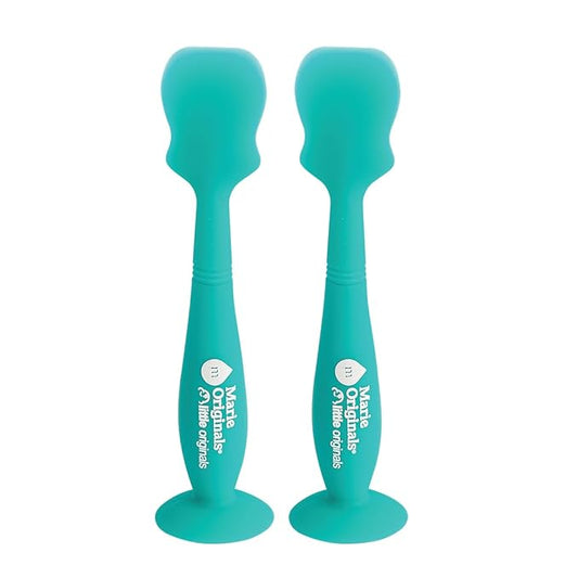 Marie Originals Baby Diaper Cream Spatula | Soft Silicone & Flexible Diaper Rash Cream Spatula For Babies & New born with Suction Base Cup Mess Free, Hygienic & Easy To Use But Paste Applicator 2pk