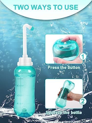 Peri Bottle for Postpartum Travel Bidet - Perineal Care,Portable Travel Squeeze Bottle Bidet for Women Personal Hygiene Cleaning,2 Tubes for Baby Mom After Birth Cleansing and Recovery 16.9OZ(Green)
