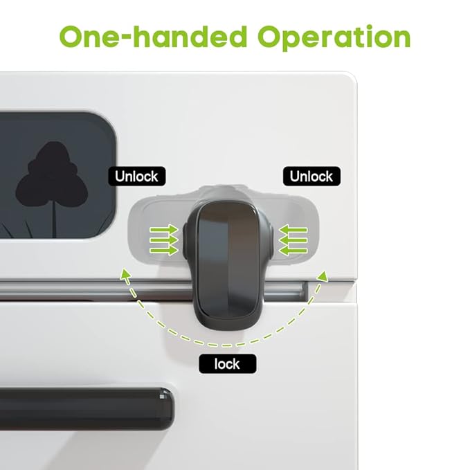 Mom's Choice Gold Awards Winner - SAFELON 1 Pcs Baby Safety Oven Door Lock, Double Button Oven Lock for Kitchen Safety (Black)