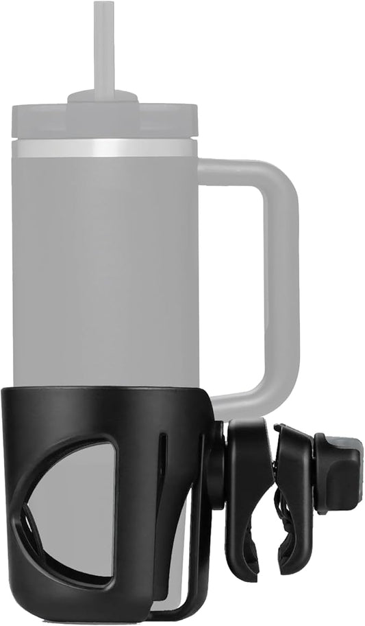 New Stroller Cup Holder for Stanley Quencher H2.0 (30 & 40 Oz. Models), Also Compatible with Stanley IceFlow (20 & 30 Oz. Models) - Black