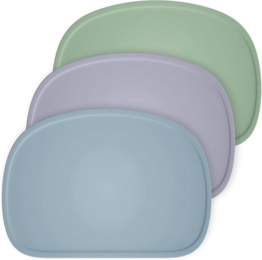 Cuddle Campus Set of 3 Silicone Placemats with Raised Edges for Kids,Toddlers,Babies, Non-Slip Dinning Table Mat, Baby Eating Mat, Food Mat Set 2
