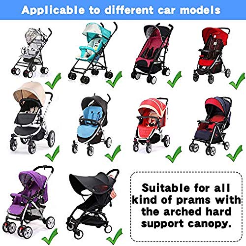 Baby Stroller Sun Shade Sun Protection Shade for Strollers Car Seats Pram Pushchair Buggy Stroller Sunshade Parasol Sun Rain Shades Canopy Cover Awning Anti-UV Toddlers Strollers Canopy Sunshade