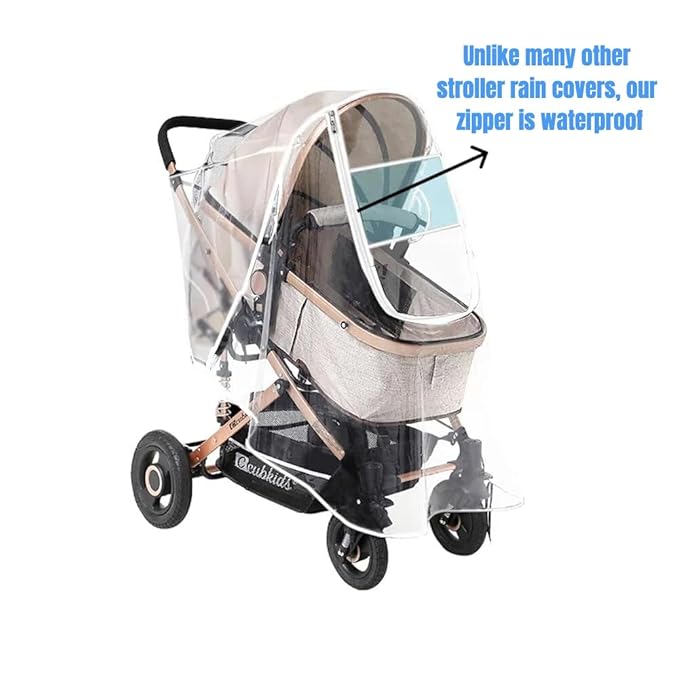 Stroller Rain Cover, Universal Stroller Accessory, Waterproof, Windproof, Protect from Sun Dust Snow, Baby Stroller Weather Shield for Travel