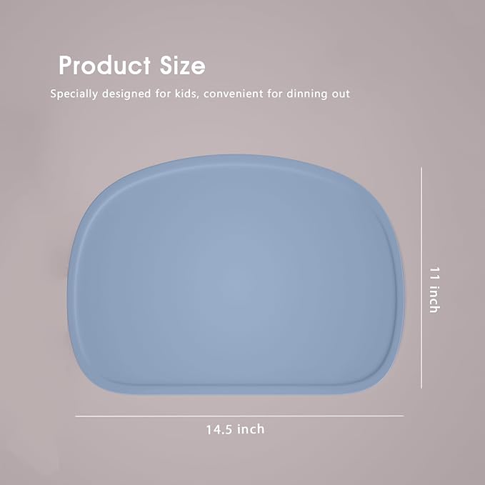 Cuddle Campus Set of 3 Silicone Placemats with Raised Edges for Kids,Toddlers,Babies, Non-Slip Dinning Table Mat, Baby Eating Mat, Food Mat Set-3