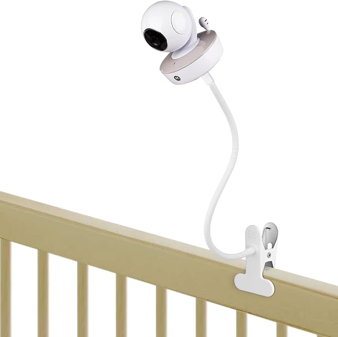 Gooseneck Baby Monitor Mount for Motorola, Owlet, VAVA, Arlo Baby Monitor and Most Universal Baby Security Camera, Flexible Baby Camera Holder Without Tools or Wall Damage - White