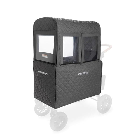 WONDERFOLD Cold Weather Shield Stroller Cover for Winter Made of Premium Breathable Cationic Fabric Filled with Cotton for Warmth, Hook-and-Loop Window Openings (Fits Only W2 Elite/Luxe)