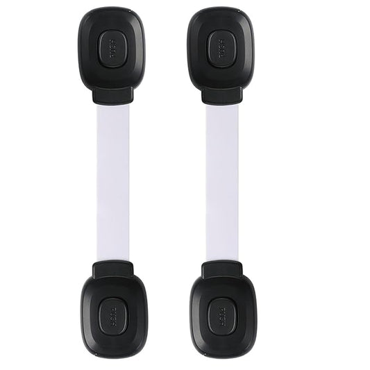 Fursafe&Q Baby Cabinet Locks, Child Safety Cabinet Proofing -Child Safety Strap Locks Adhesive Drawer Fridge Ovens Door Toilet Latches No Drill Multi-Purpose for Furniture Kitchen Lock (WB, 2Pack)