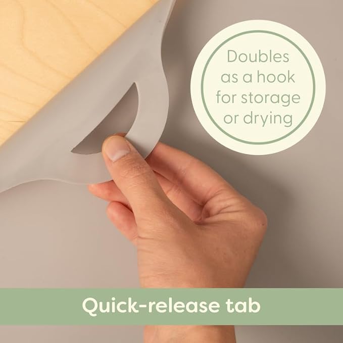 UpwardBaby Silicone Placemats for Toddlers - Food-Catching, Mint - Toddler Placemat with Food Catcher & Suction - Portable Table Mat for Baby - Non-Slip, Dishwasher Safe, BPA-Free