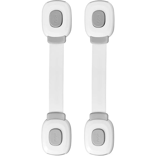 Fursafe&Q Baby Cabinet Locks, Child Safety Cabinet Proofing -Child Safety Strap Locks Adhesive Drawer Fridge Ovens Door Toilet Latches No Drill Multi-Purpose for Furniture Kitchen Lock (Grey, 2Pack)