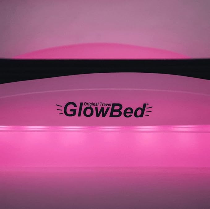Inflatable Kids Travel Bed | Built-in LED Lights with Remote | Portable Toddler Bed for Kids | Travel Bed Air Mattress with Halo Effect | Twin Sized Mattress | Travel, Camping, Sleepovers