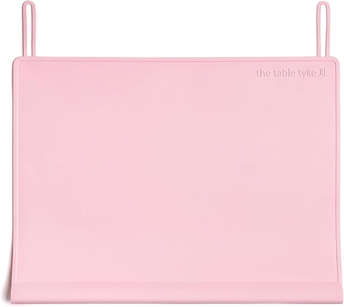 The Table Tyke Table Tyke Placemat XL Silicone Baby Placemat with Teething Edge Bumper - Waterproof Toddler Table Mat for Eating, BPA Free, Dishwasher Safe (Pink)