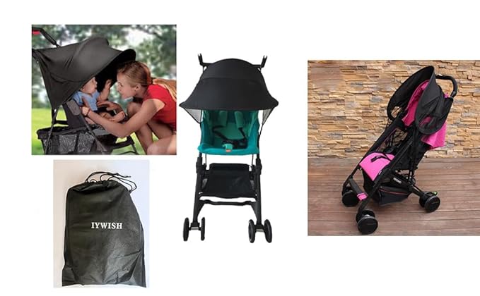 Baby Stroller Sun Shade Sun Protection Shade for Strollers Car Seats Pram Pushchair Buggy Stroller Sunshade Parasol Sun Rain Shades Canopy Cover Awning Anti-UV Toddlers Strollers Canopy Sunshade