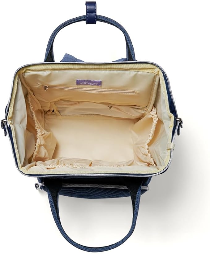 SUNVENO Baby Diaper Backpack Large Capacity Travel Nappy Bag for Mom Dad, Blue