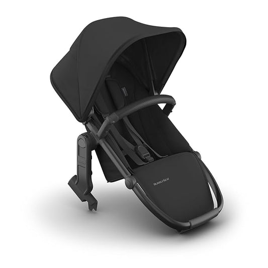 UPPAbaby RumbleSeat V3 Second Lower Seat - Compatible with Vista V2 and Vista V3 - All-Weather Seat + Magnetic Buckle – Adapters Included - Jake (Charcoal/Carbon Frame/Black Leather)