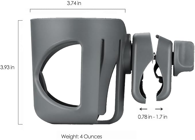 New Stroller Cup Holder for Stanley Quencher H2.0 (30 & 40 Oz. Models), Also Compatible with Stanley IceFlow (20 & 30 Oz. Models) - Gray