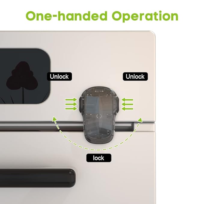 SAFELON 1 Pcs Baby Safety Oven Door Lock, Double Button Oven Lock for Kitchen Safety (Clear-Black)