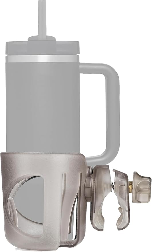 New Stroller Cup Holder for Stanley Quencher H2.0 (30 & 40 Oz. Models), Also Compatible with Stanley IceFlow (20 & 30 Oz. Models) - Transparent