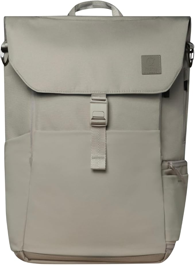 Huhu Diaper Bag Backpack – Large Baby Bag for Moms & Dads – Water-Resistant, Unisex Travel Kit for New Parents – Includes Changing Pad and 2 Organizer Pouches (Daybreak Taupe)