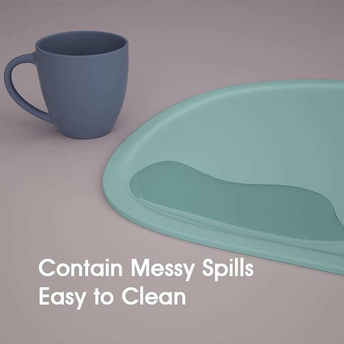 Cuddle Campus Silicone Placemat with Raised Edges for Kids,Toddlers,Babies, Non-Slip Table Setting Placemat for Dining,Come with String for Storage