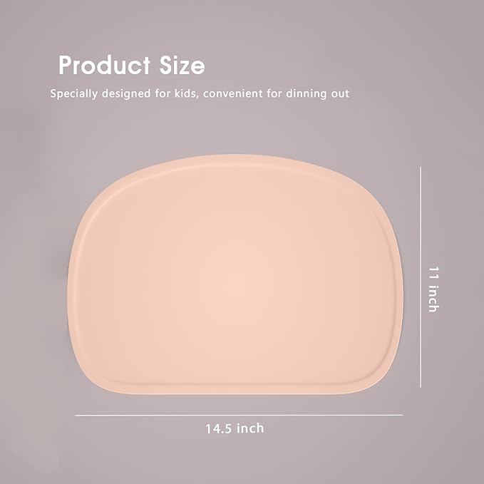 Cuddle Campus Silicone Placemat with Raised Edges for Kids,Toddlers,Babies, Non-Slip Table Setting Placemat for Dining,Come with String for Storage Set 3