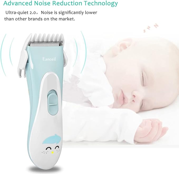 Baby Hair Clippers, Ceramic Blade Electric Kids Hair Trimmer, Ultra-Quiet Cordless Rechargeable Waterproof Haircut Kit for Kids & Adult