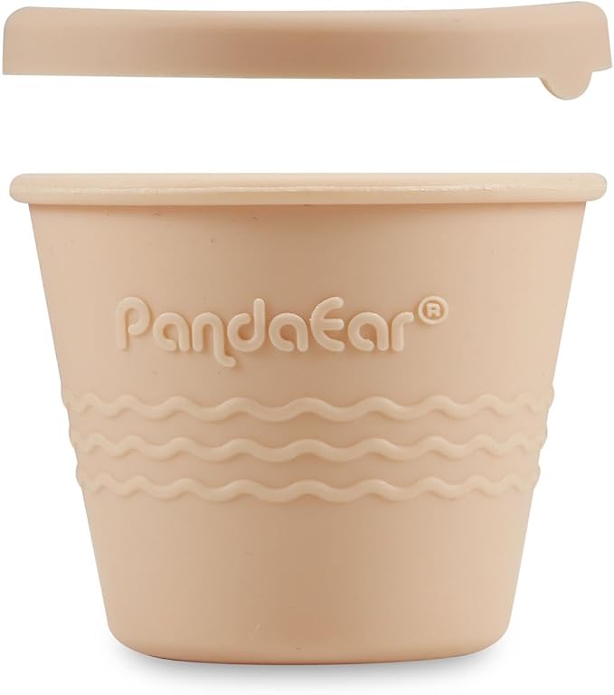 PandaEar 12 Pack Silicone Baby Food Storage Containers, 4 oz Reusable Small Snack Containers Freezer Storage with Airtight Lids Leak Proof for Infants Kids Babies, Microwave Safe