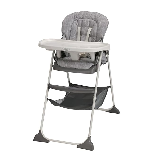 Graco Slim Snacker High Chair, Ultra Slim, Fast-Folding, Multiple Recline Positions, Comfortable Feeding, Whisk
