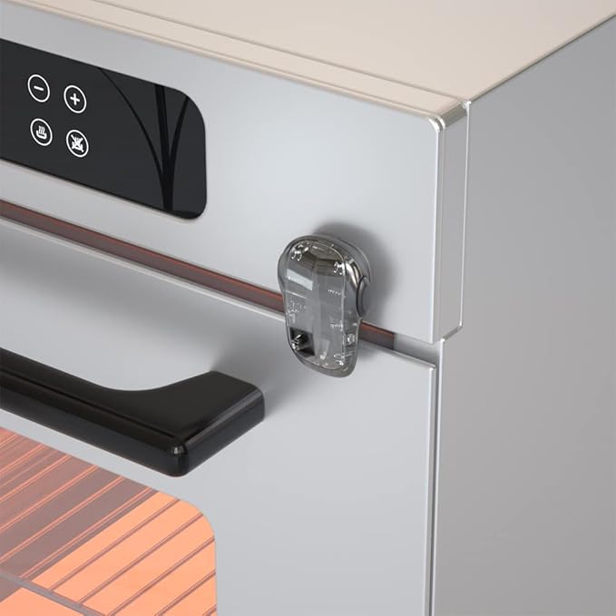 SAFELON 1 Pcs Baby Safety Oven Door Lock, Double Button Oven Lock for Kitchen Safety (Clear-Black)