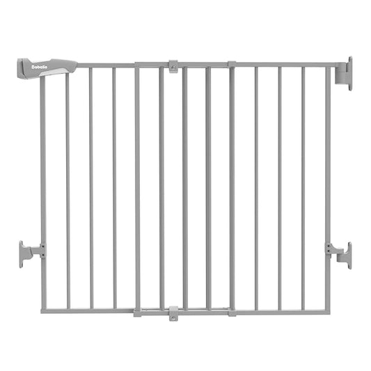 Babelio Baby Gate for Stairs, Kitchen & Doorways, 26-41" W 34" H Extra Tall| No Bottom Bar| Easy Installation| One-Handed Operation| Auto-Close| Hardware Mount Safety Dog/Pet Gate Indoor (Grey)