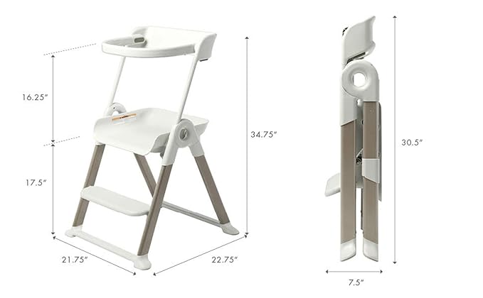 Boon Pivot Toddler Tower Kids Kitchen Step Stool - Folding Step Stool for Bathroom Sink or Kitchen Counter - CPC Certification - White - Ages 18 Months to 4 Years