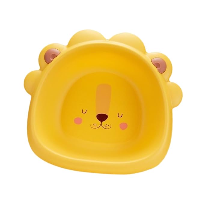 Yajuyi Wash Basin Baby Bath Tub Laundry Tub Comfortable Cartoon Foot Basin Washing up Basin for Traveling Household Children Baby, Yellow