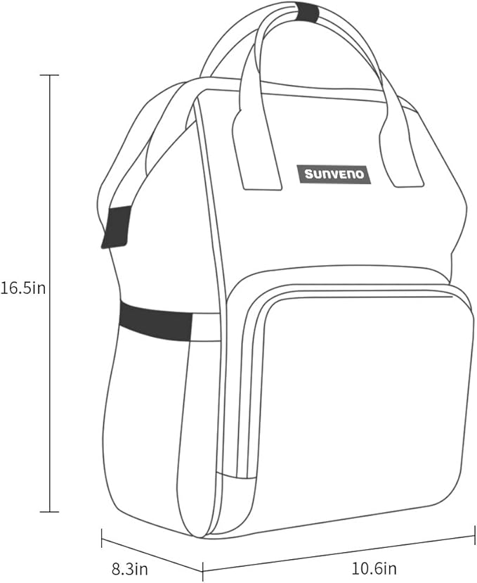 SUNVENO Baby Diaper Backpack Large Capacity Travel Nappy Bag for Mom Dad, Blue