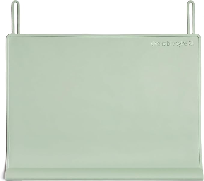 The Table Tyke Table Tyke Placemat XL Silicone Baby Placemat with Teething Edge Bumper - Waterproof Toddler Table Mat for Eating, BPA Free, Dishwasher Safe (Sage Green)
