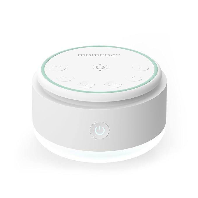 Momcozy Sound Machine for Baby | Portable White Noise Sound Machine for Sleep Rechargeable | 20 Sleep Sounds White Noise Machine with Nursery Night Light | Travel Sleep Sound Machine Battery Based