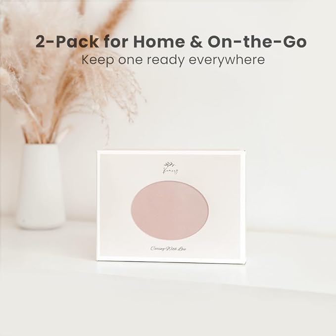 Konssy Faux Leather Baby Changing Mat, Waterproof, Wipeable & Portable Diaper Changing Pad for Travel or Home, Fits Perfectly in Diaper Bag, 30 x 17 inche (Blush,Beige)