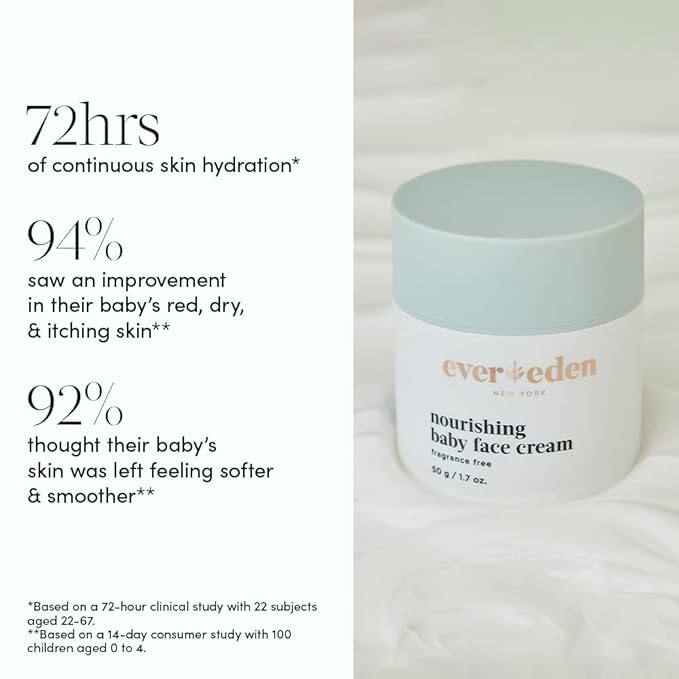 Evereden Nourishing Baby Face Cream 1.7 oz. | Non-Toxic and Fragrance-Free Face Lotion | Rich, Non-Greasy Baby Moisturizing Cream | Face Moisturizer with Clean Ingredients
