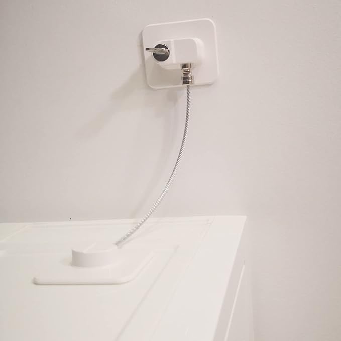 YEYA Upgraded No Drill Anti Tip Furniture Wall Anchors for Baby Proofing White 4 Pack