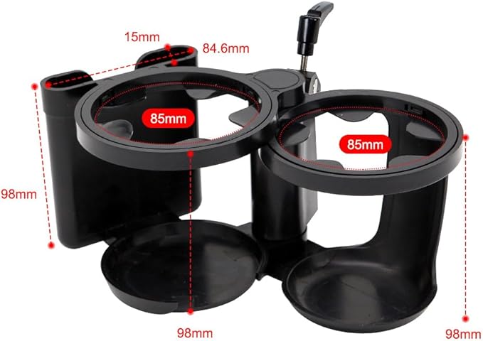 HOUSBAY Universal Stroller Cup Holder with Phone Holder, 3-in-1 Cup Holder - Large Caliber, Milk Bottle & Drink Holder