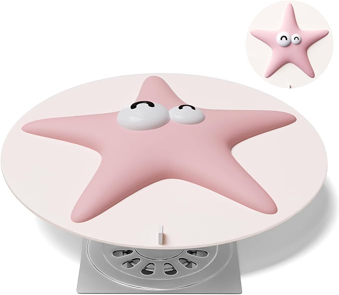 Bathtub Drain Stopper Cover - Silicone Bath Tub Stopper, Shower Drain Stopper, Drain Cover, Flat Drain Plug for Kitchen, Bathtub and Laundry, Cute Bathroom Accessories, 6 Inches, Pink