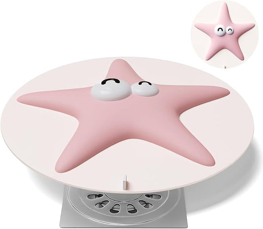 Bathtub Drain Stopper Cover - Silicone Bath Tub Stopper, Shower Drain Stopper, Drain Cover, Flat Drain Plug for Kitchen, Bathtub and Laundry, Cute Bathroom Accessories, 6 Inches, Pink