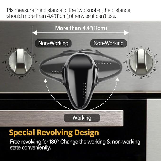 Mom's Choice Gold Awards Winner - EUDEMON 1 Pack Childproof Oven Door Lock, Oven Front Lock Easy to Install & Heat-Resistant Material no Tools Need or Drill (Black)(ONLY for Flat Surface)