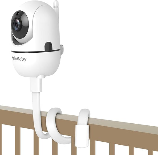 HelloBaby Baby Monitor Mount for HB6550/ Pro/ HB6560/ HB6240/ HB65/ HB6351/ HB6339/ HB66, 20 Inch Flexible Arm Bracket, Sturdy Camera Holder Attaches to Crib Cot Shelves, No Tools or Wall Damage