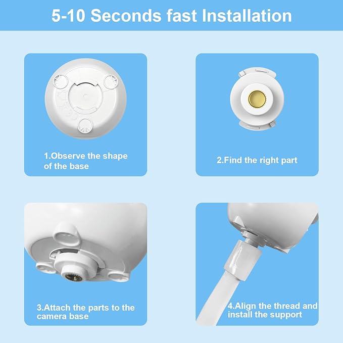 HelloBaby Baby Monitor Mount for HB6550/ Pro/ HB6560/ HB6240/ HB65/ HB6351/ HB6339/ HB66, 20 Inch Flexible Arm Bracket, Sturdy Camera Holder Attaches to Crib Cot Shelves, No Tools or Wall Damage