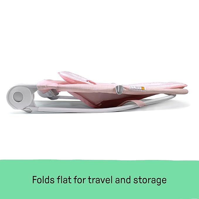 Summer Infant 2-in-1 Bouncer & Rocker Duo (Pink) Convenient and Portable Rocker and Bouncer for Babies Includes Soft Toys and Soothing Vibrations